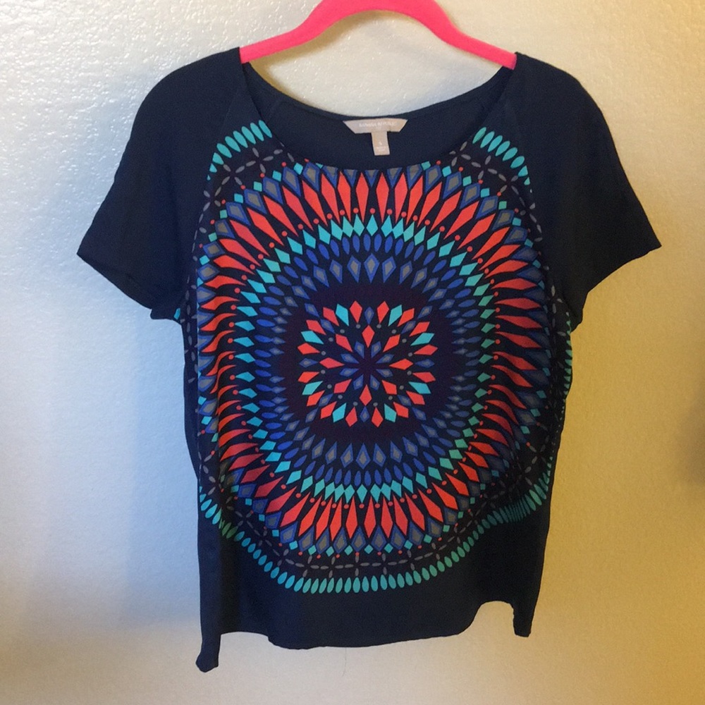 Banana Republic Blue Geometric Print Blouse